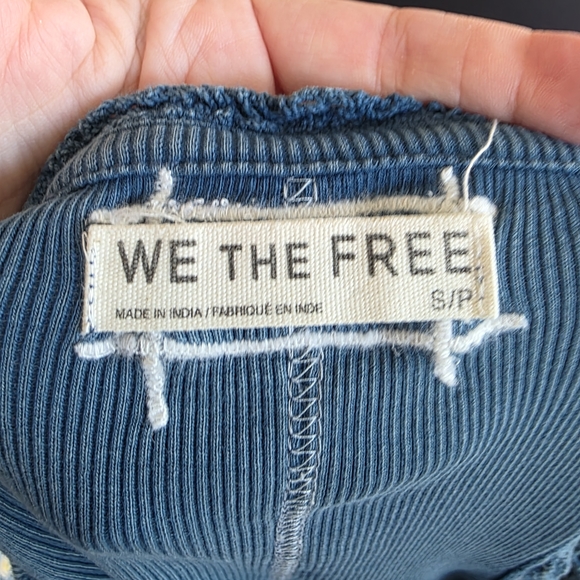 Free People Rowan Tank We The Free Small Blue Tank Top Crochet Lace Trim - Picture 12 of 14